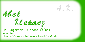 abel klepacz business card